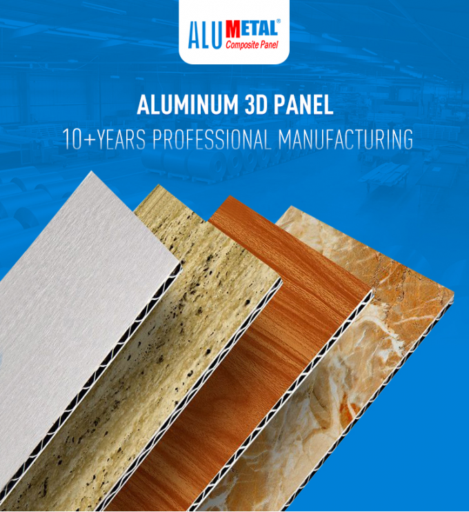 El exterior perforó el panel de pared de aluminio de 3d 4d