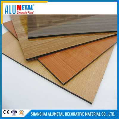material decorativo de aluminio de 8m m de la aleación de la hoja compuesta de madera del panel
