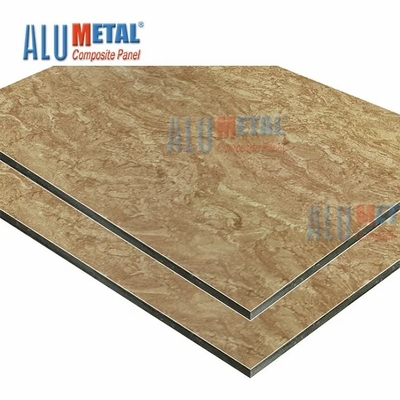 El modelo del mármol de Brown cubrió la pared de exterior compuesta de aluminio del panel 3D