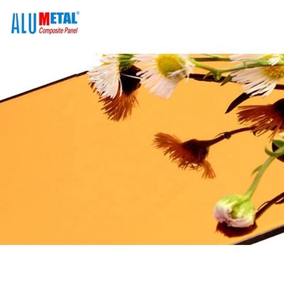 Hoja compuesta de aluminio de oro del espejo B1 de 1220 x de 2440m m base gruesa del HDPE de 0,5 milímetros