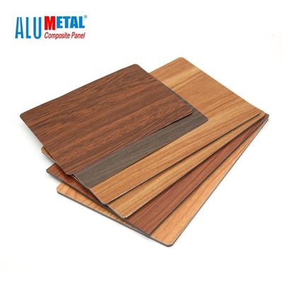 hoja de aluminio FEVE del panel de la división del panel compuesto de aluminio 5800m m de madera de 4m m