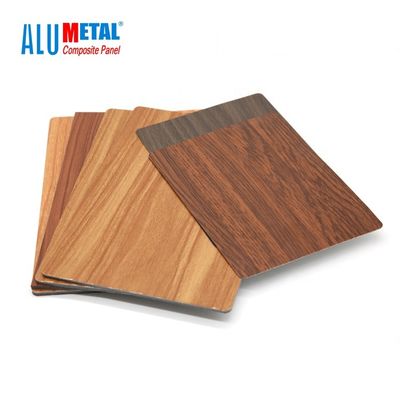 lustre incombustible 3D de la hoja compuesta de aluminio de madera del panel PE 0.3m m ACP de 3m m