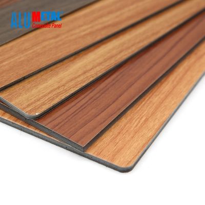 lustre incombustible 3D de la hoja compuesta de aluminio de madera del panel PE 0.3m m ACP de 3m m