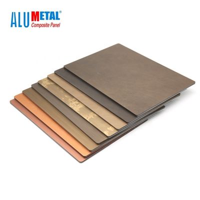 cobre compuesto de aluminio de acero 1250m m nacarado del panel de 3m m PVDF Acm