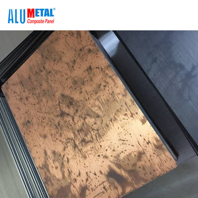 SGS superficial cepillado 600m m del metal del cobre compuesto de aluminio del panel 0.3m m
