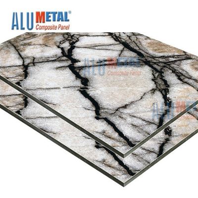hoja compuesta de mármol decorativa 4m m del alúmina ACP del panel AA3003 de 0.08m m 1500m m
