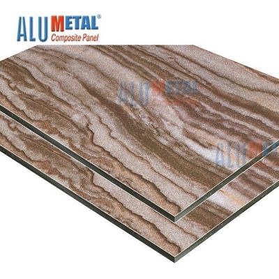 Odm compuesto de aluminio de mármol plástico 6m m de madera del revestimiento de la pared exterior del panel de 0.08m m